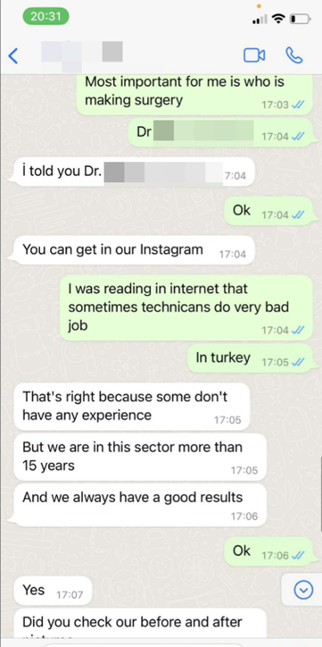whatsapp saç ekimi kliniği